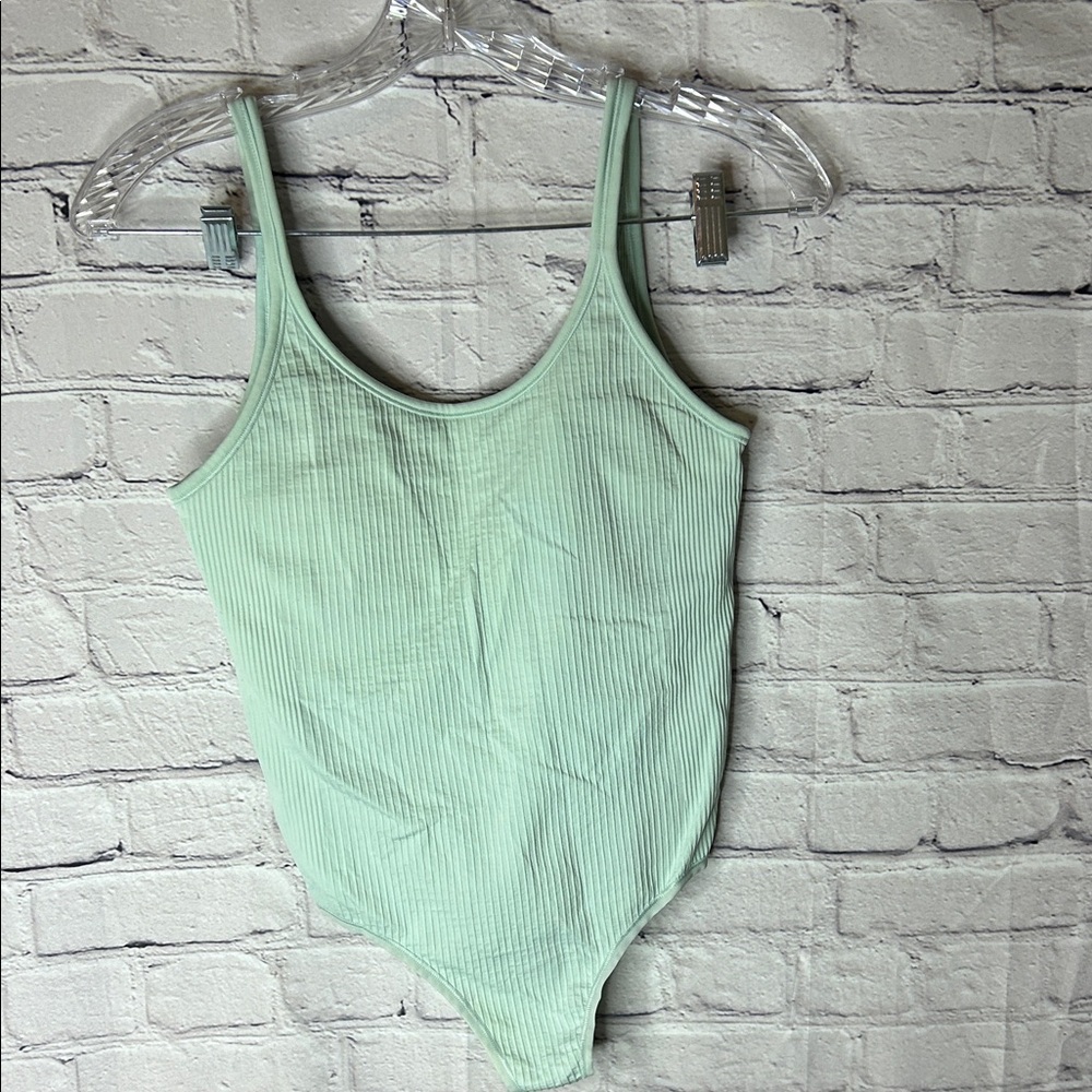 Lululemon ebb to street thong ribbed bodysuit in creamy mint